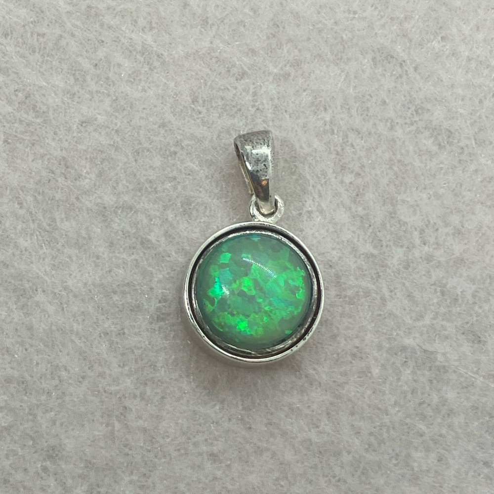 Kameleon Sterling Silver Simulated Opal JewelPop Jewel Pop Stone & Pendant